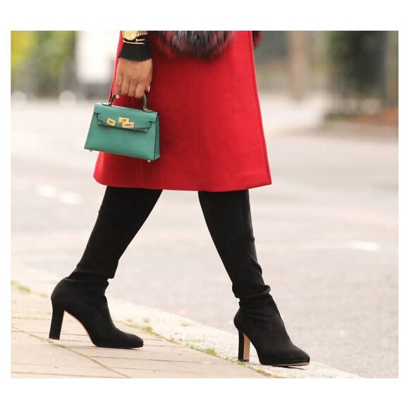 "Stewart Weitzman Ledyland Black Suede Over the Knee Boots, Size 11". MSRP 550 - Picture 2 of 4